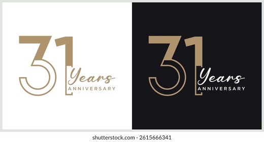 anniversary logotype vector with brown and white color for special celebration day