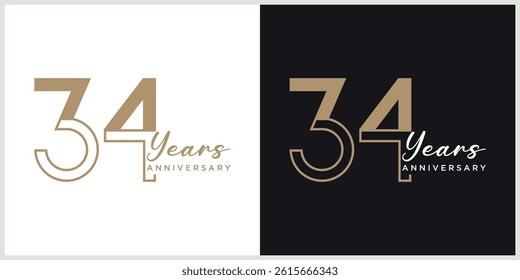 anniversary logotype vector with brown and white color for special celebration day