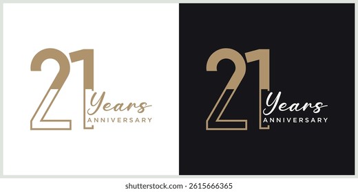 anniversary logotype vector with brown and white color for special celebration day