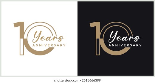 anniversary logotype vector with brown and white color for special celebration day