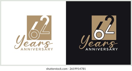 anniversary logotype vector with brown and white color for special celebration day