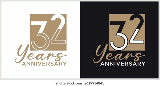 anniversary logotype vector with brown and white color for special celebration day