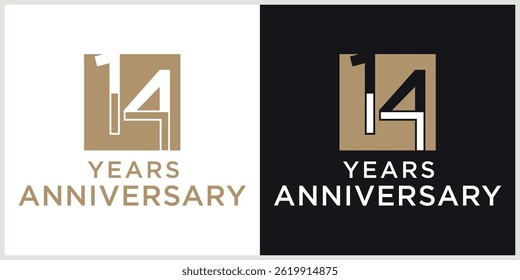 anniversary logotype vector with brown and white color for special celebration day