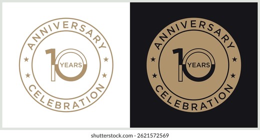 anniversary logotype vector with brown and white color for special celebration day	