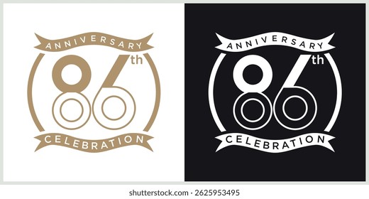 anniversary logotype vector with brown and white color for special celebration day