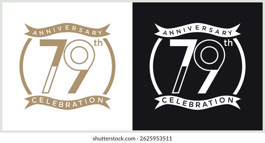 anniversary logotype vector with brown and white color for special celebration day