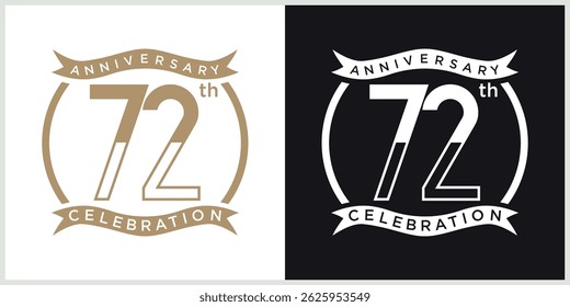anniversary logotype vector with brown and white color for special celebration day
