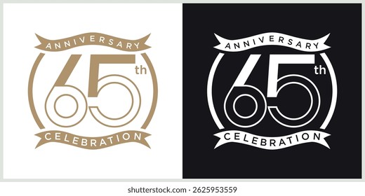 anniversary logotype vector with brown and white color for special celebration day