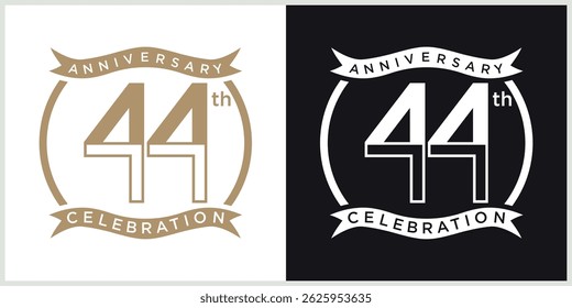 Vector del logotipo del aniversario con el color marrón y blanco para el día especial de la celebración