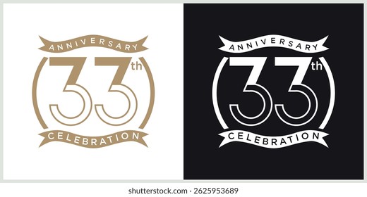 anniversary logotype vector with brown and white color for special celebration day