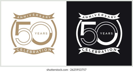 vetor de logotipo de aniversário com cor marrom e branca para dia de celebração especial
