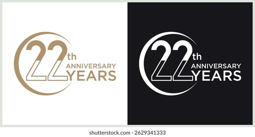 anniversary logotype vector with brown and white color for special celebration day