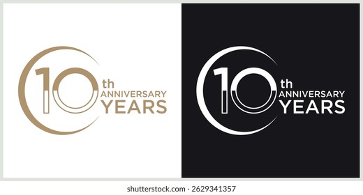 anniversary logotype vector with brown and white color for special celebration day