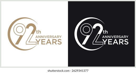 anniversary logotype vector with brown and white color for special celebration day