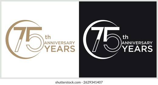 anniversary logotype vector with brown and white color for special celebration day