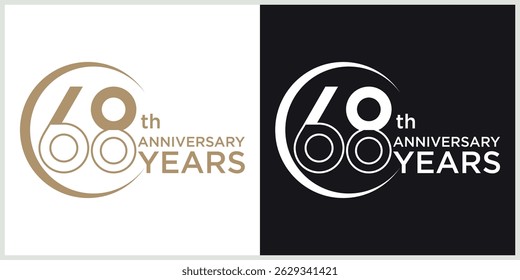 anniversary logotype vector with brown and white color for special celebration day