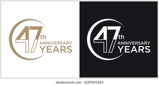 anniversary logotype vector with brown and white color for special celebration day