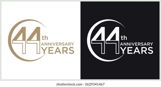 anniversary logotype vector with brown and white color for special celebration day