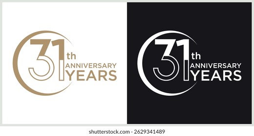 anniversary logotype vector with brown and white color for special celebration day