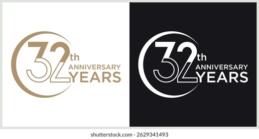 anniversary logotype vector with brown and white color for special celebration day