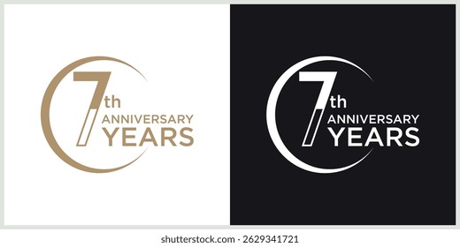 anniversary logotype vector with brown and white color for special celebration day