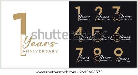 anniversary logotype vector with brown and white color for special celebration day