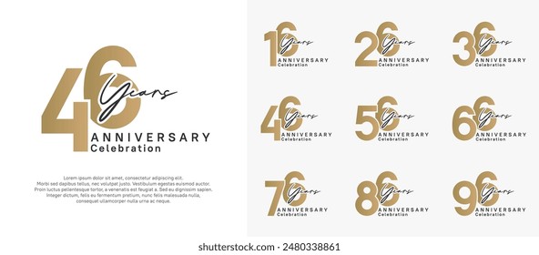 anniversary logotype vector design with black and golden color can be use for special moment celebration