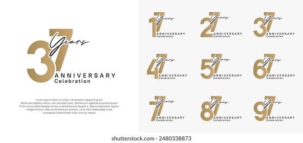 anniversary logotype vector design with black and golden color can be use for special moment celebration