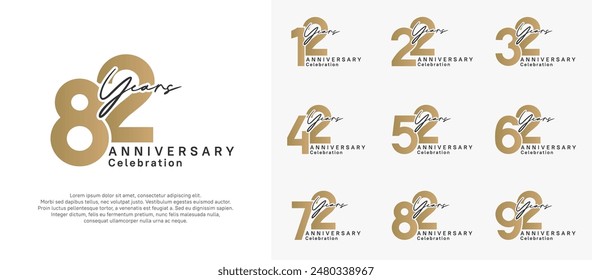 el diseño del Vector del logotipo del aniversario con el color negro y dorado se puede utilizar para la celebración del momento especial