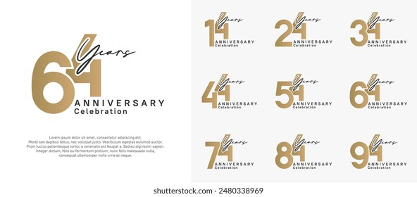anniversary logotype vector design with black and golden color can be use for special moment celebration