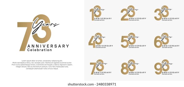 anniversary logotype vector design with black and golden color can be use for special moment celebration