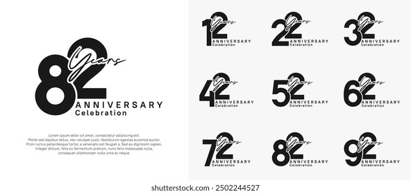 El diseño del Vector del logotipo del aniversario con el color negro se puede utilizar para la celebración especial del momento