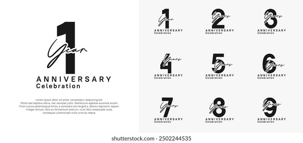 anniversary logotype vector design with black color can be use for special moment celebration