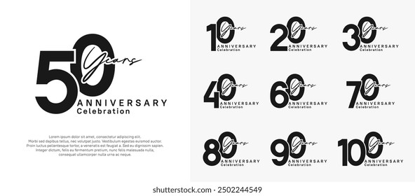 anniversary logotype vector design with black color can be use for special moment celebration