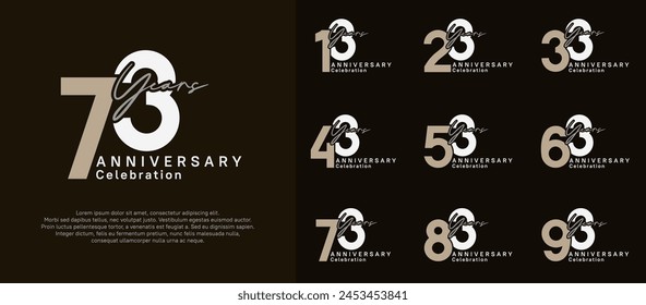 anniversary logotype vector design with brown and white color can be use for special moment celebration