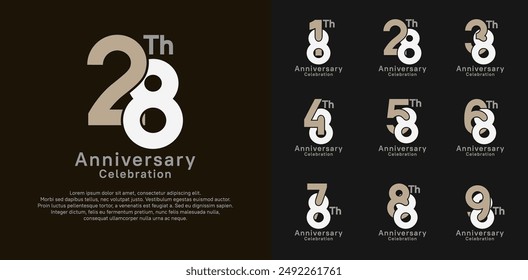 anniversary logotype vector design with brown color for celebration moment
