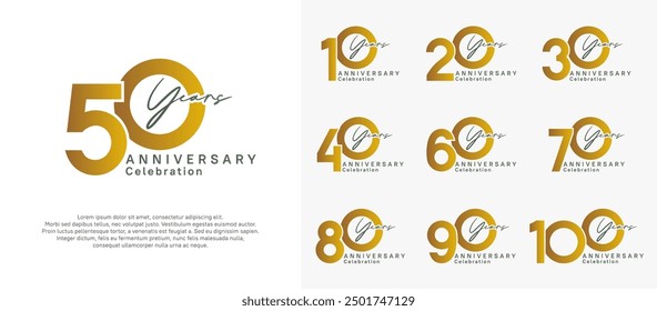 anniversary logotype vector design with brown color can be use for special moment celebration