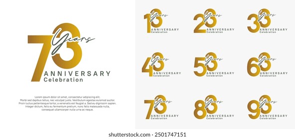 anniversary logotype vector design with brown color can be use for special moment celebration