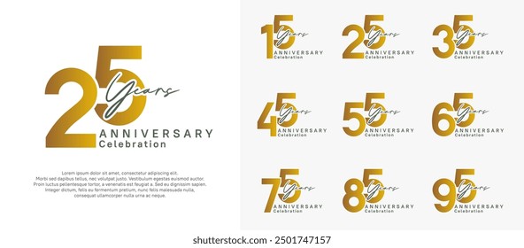 anniversary logotype vector design with brown color can be use for special moment celebration