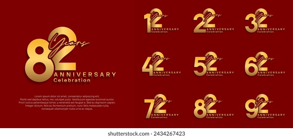 anniversary logotype vector design with gold color can be use for special moment celebration