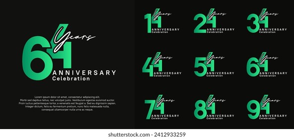 anniversary logotype vector design with green and white color can be use for special moment celebration