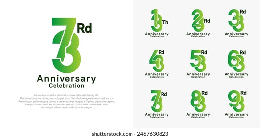 diseño de Vector de logotipo de aniversario con color verde y negro para el momento de celebración