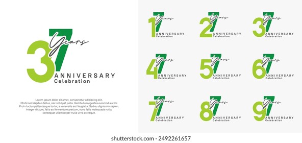 anniversary logotype vector design with green color can be use for special moment celebration