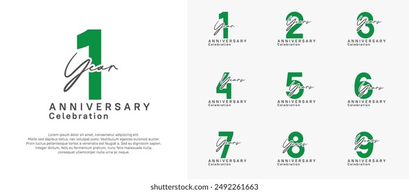 anniversary logotype vector design with green color can be use for special moment celebration