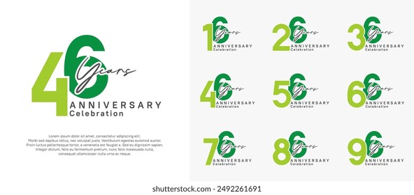 anniversary logotype vector design with green color can be use for special moment celebration
