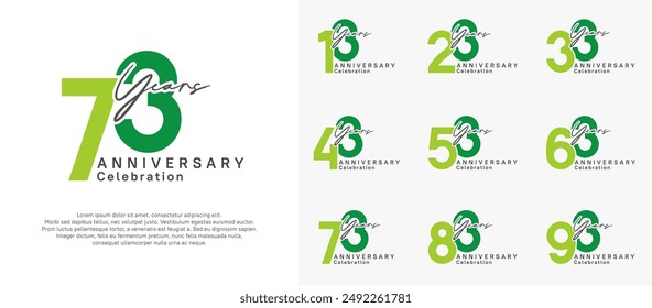 anniversary logotype vector design with green color can be use for special moment celebration