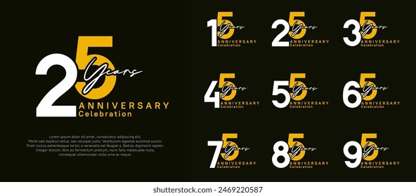 anniversary logotype vector design with orange and white color can be use for special moment celebration