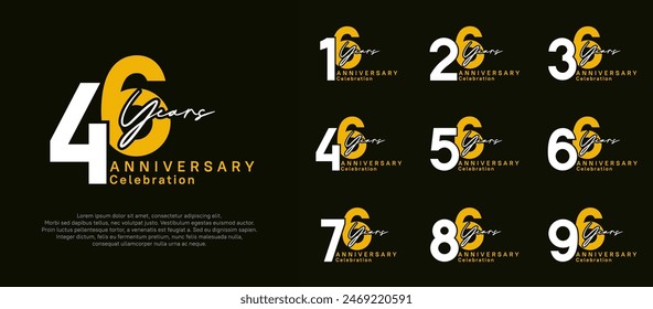 anniversary logotype vector design with orange and white color can be use for special moment celebration