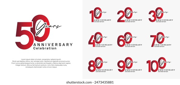 anniversary logotype vector design with red and black color can be use for special moment celebration
