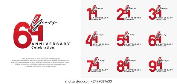 anniversary logotype vector design with red and black color can be use for special moment celebration